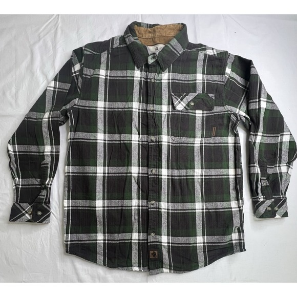 Legendary Whitetails Mens Green Flannel Shirt Jacket Lined Sz Large Cotton - Picture 1 of 13
